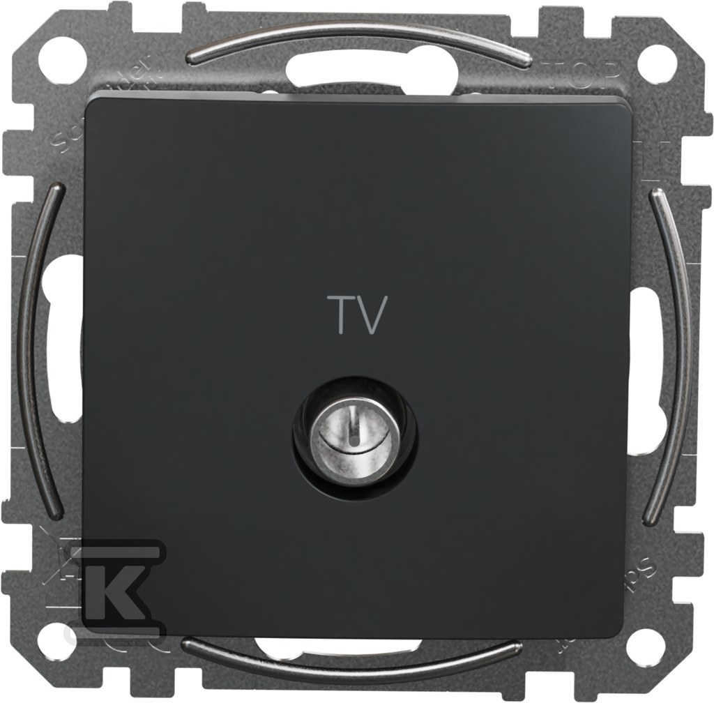 Pass-through TV socket (7dB), black - SDD114474