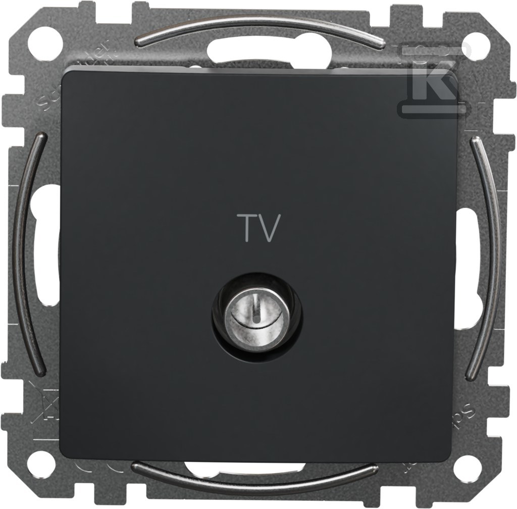 Pass-through TV socket (10dB), black - SDD114478