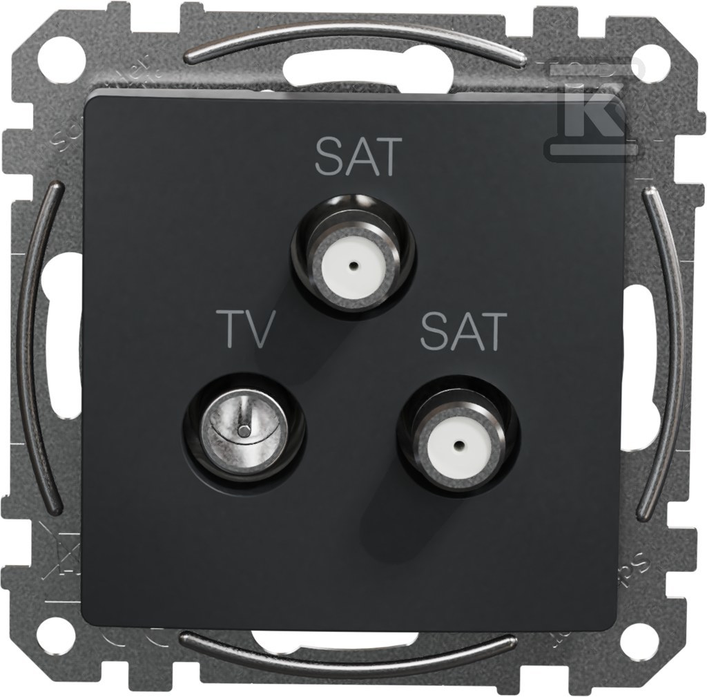 Socket TV/SAT/SAT terminal (4dB), black - SDD114481S