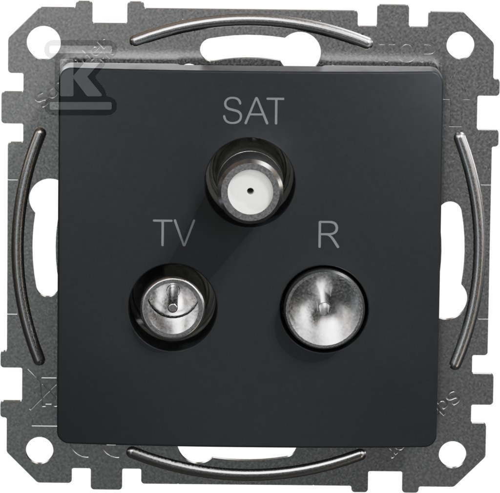 Socket R/TV/SAT terminal (4dB), black - SDD114481