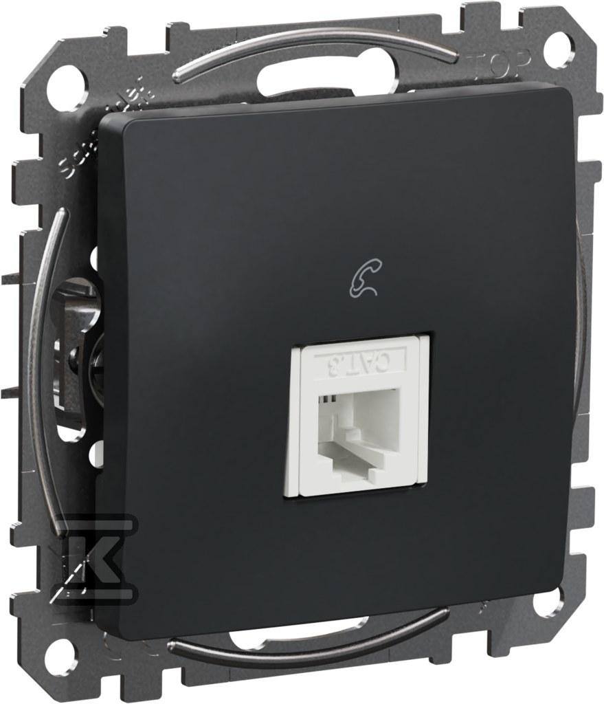 RJ11 telephone socket, black anthracite - SDD114491