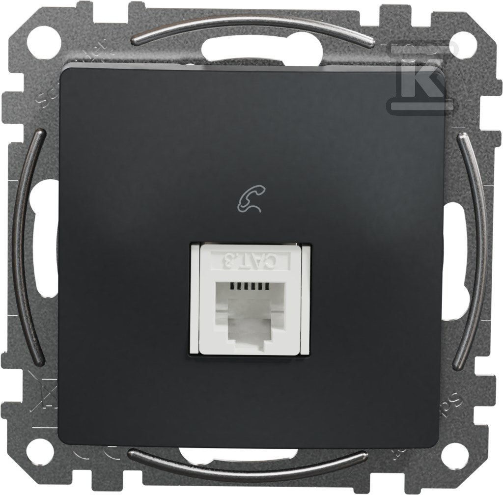 RJ11 telephone socket, black anthracite - SDD114491