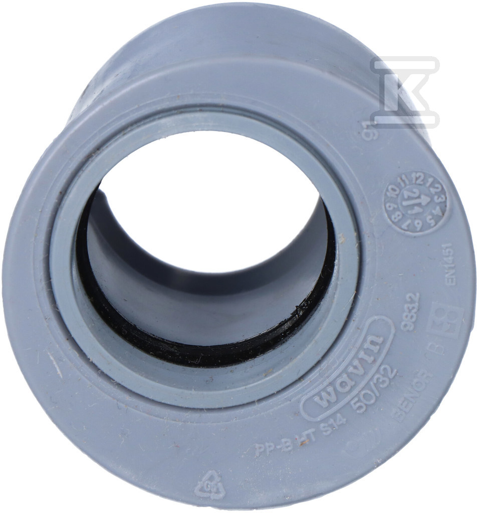 Short reducer HT sanitary gray 50x32 - 3076453