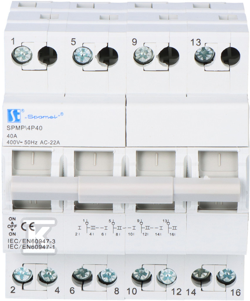 Modular mains-generator switch 4P 40A - SPMP\4P40