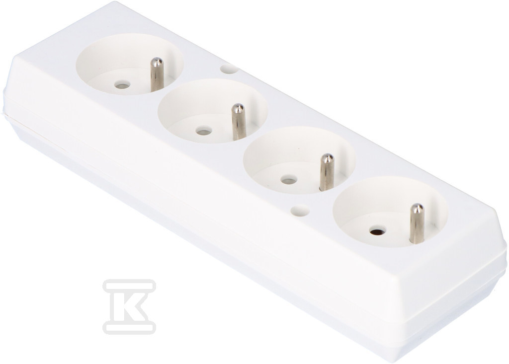 Listwa przedłużacza, 4 gniazda, biała - PZ03