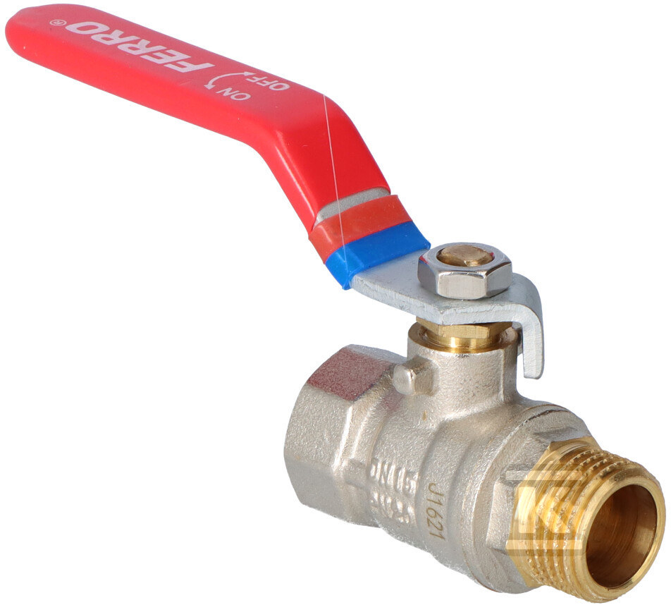 Nut-nipple ball valve with lever, 1/2", - KFC11