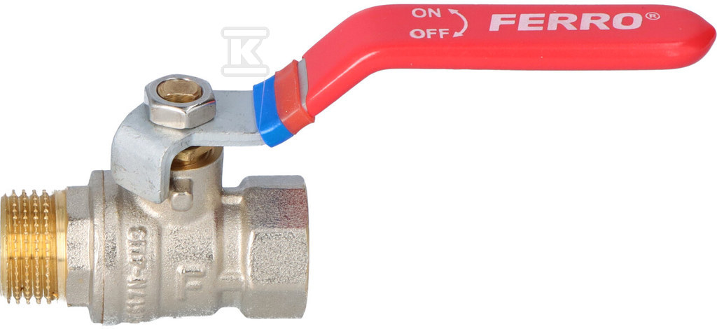 Nut-nipple ball valve with lever, 1/2", - KFC11