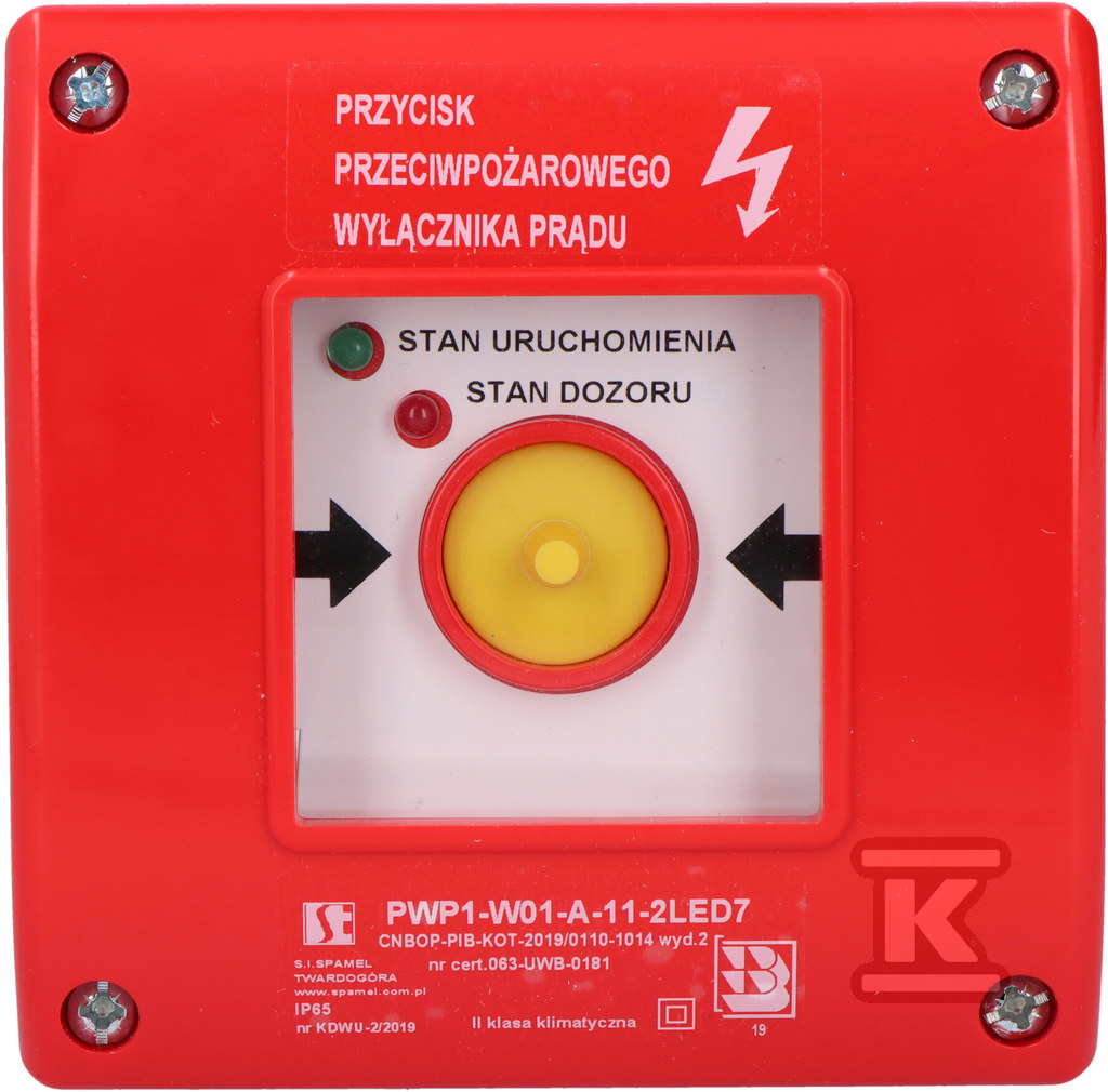 Przeciwpożarowy (PPOŻ) wyłącznik prądu - PWP1-W01-A-11-2LED7\.