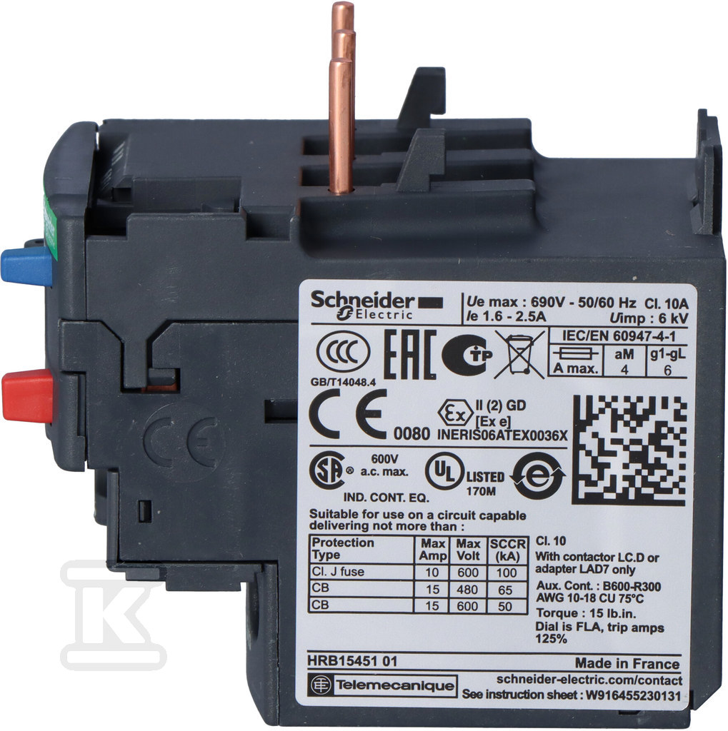 TeSys LRD 1.6-2.5A thermal overload - LRD07