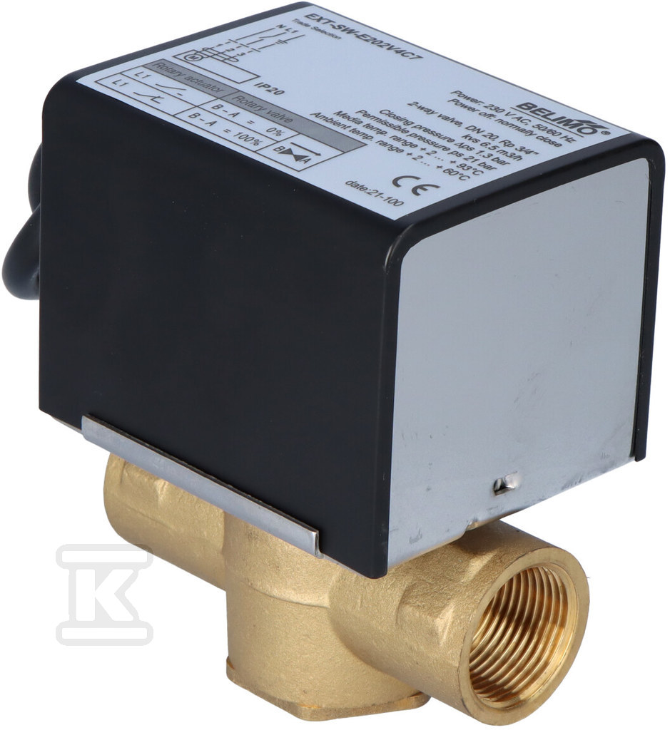 Supapă cu două căi 3/4" cu actuator - 10788