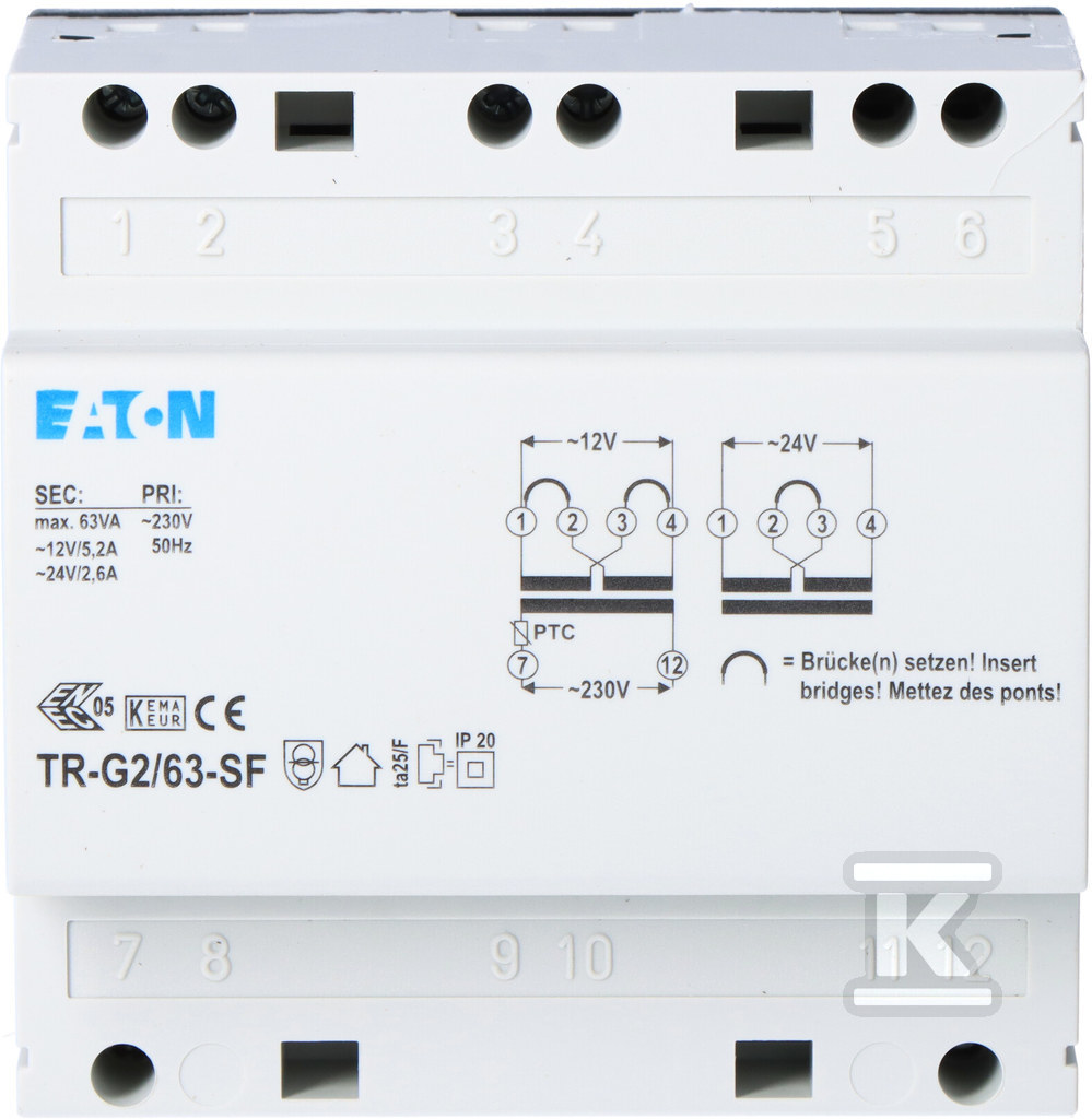 Trafo 230V, output 12-24V, 5, 2-2, 6 A - 272485