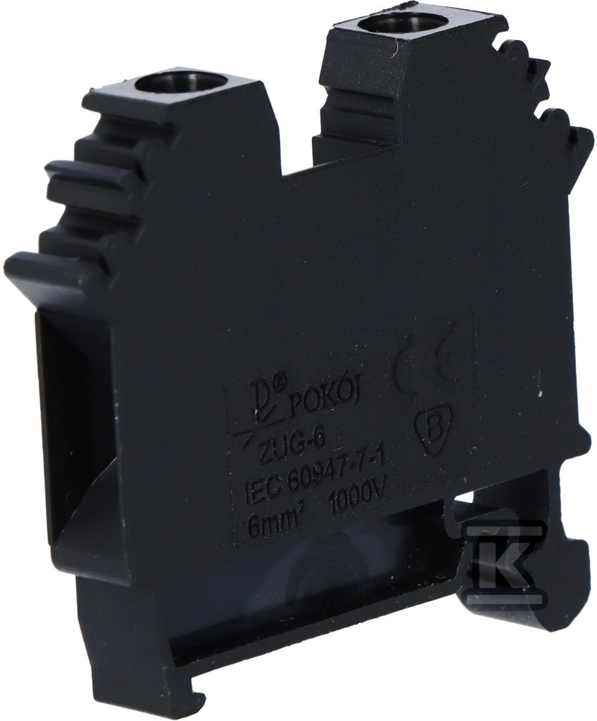 ZUG-6 straight terminal block, black - A11-A333