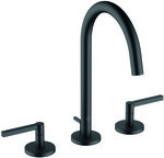 KLUDI NOVA FONTE Puristic 3-hole basin mixer, straight handles, matt black