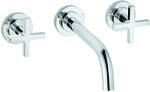 KLUDI NOVA FONTE Classic wall-mounted basin mixer, 180 mm spout, cross handles