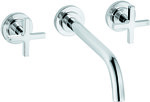 KLUDI NOVA FONTE Classic wall-mounted basin mixer, 240 mm spout, cross handles