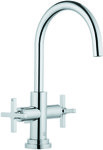 KLUDI NOVA FONTE Classic basin mixer, cross handles