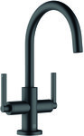 KLUDI NOVA FONTE Puristic basin mixer, straight handles, matt black