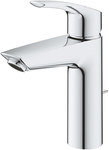 Baterie monocomandă pentru chiuvetă Grohe Eurosmart, mărime M, crom, limitator de debit 5,7 l/min, cartuș ceramic de 28 mm, garnitură cu șină, canale separate de apă