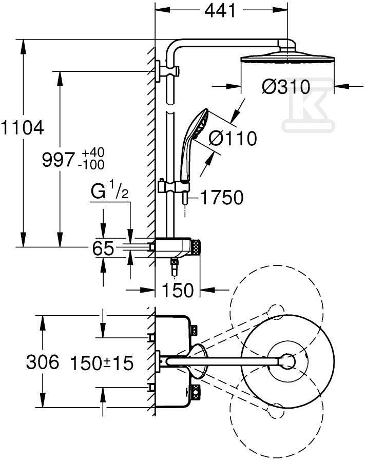 System prysznicowy Grohe Rainshower - 26507LS0