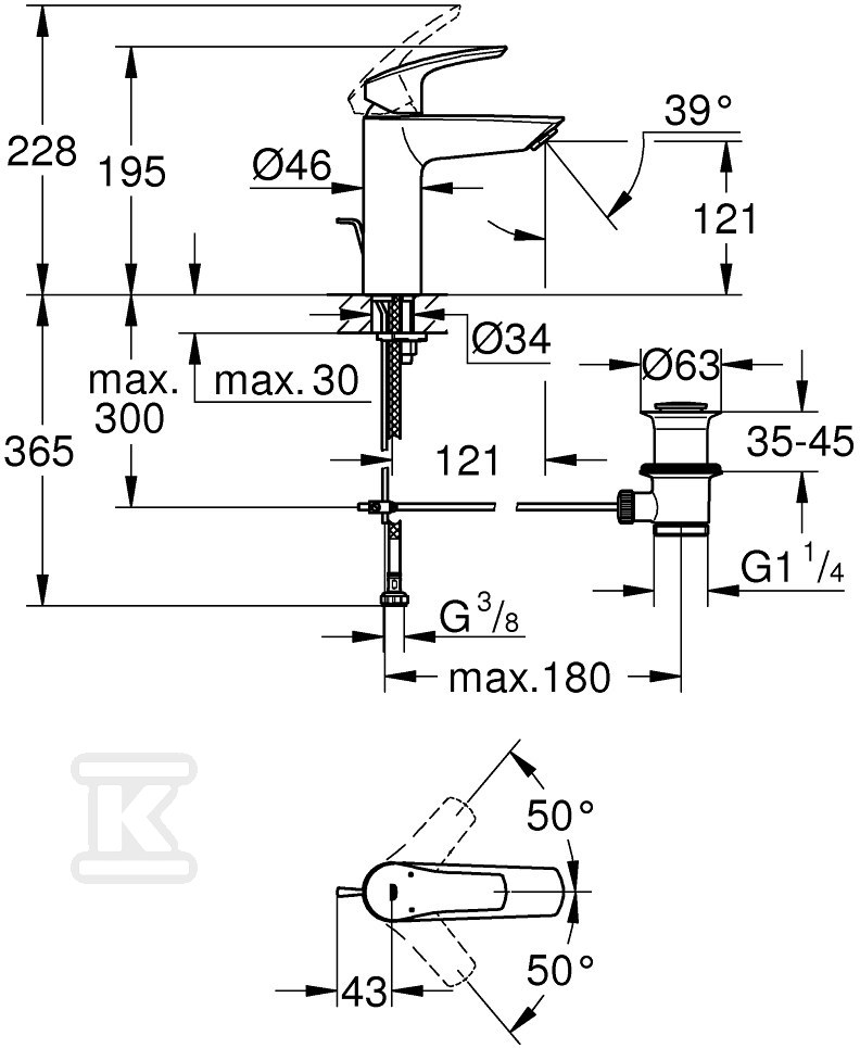 Grohe Eurosmart slavina za umivaonik sa - 23322003