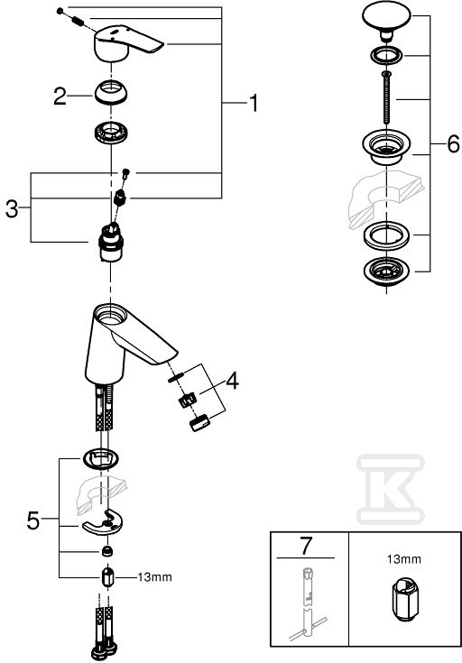 Grohe Eurosmart umyvadlová jednopáková - 23968003