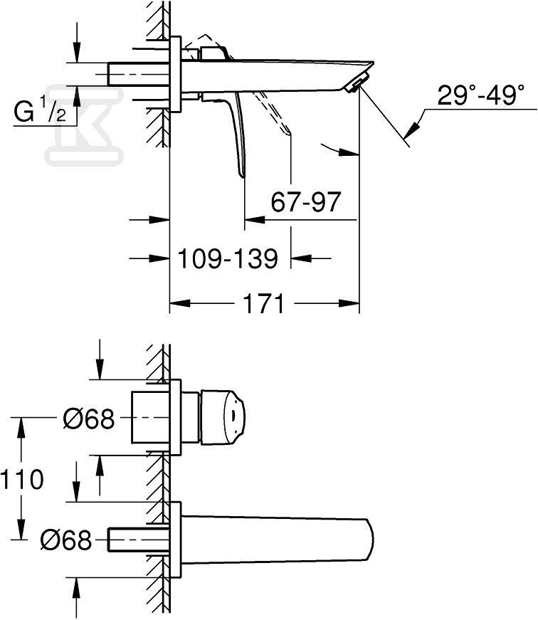 Bateria umywalkowa Grohe Eurosmart - 29337003