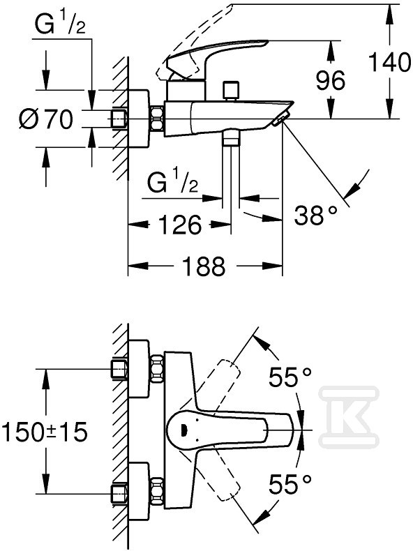 Grohe Eurosmart vaňová batéria - 33300003