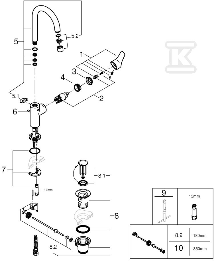 Bateria umywalkowa Grohe Eurosmart - 23537003