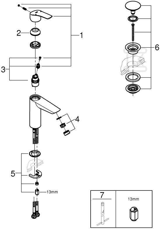 Grohe Eurosmart umyvadlová jednopáková - 23923003