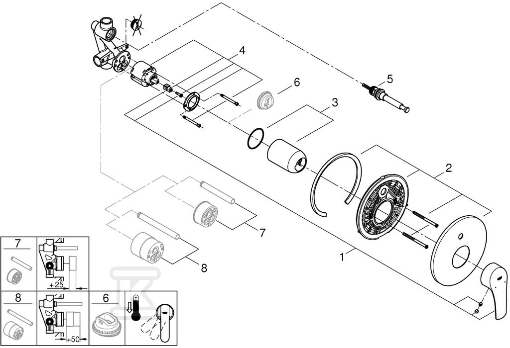 Bateria wannowa Grohe Eurosmart - 33305003