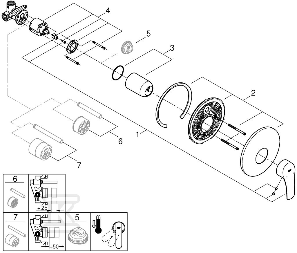 Eurosmart Single lever shower mixer, - 33556003