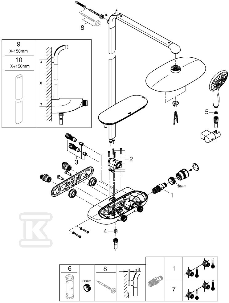 GROHE Euphoria 260 - shower system with - 27615002