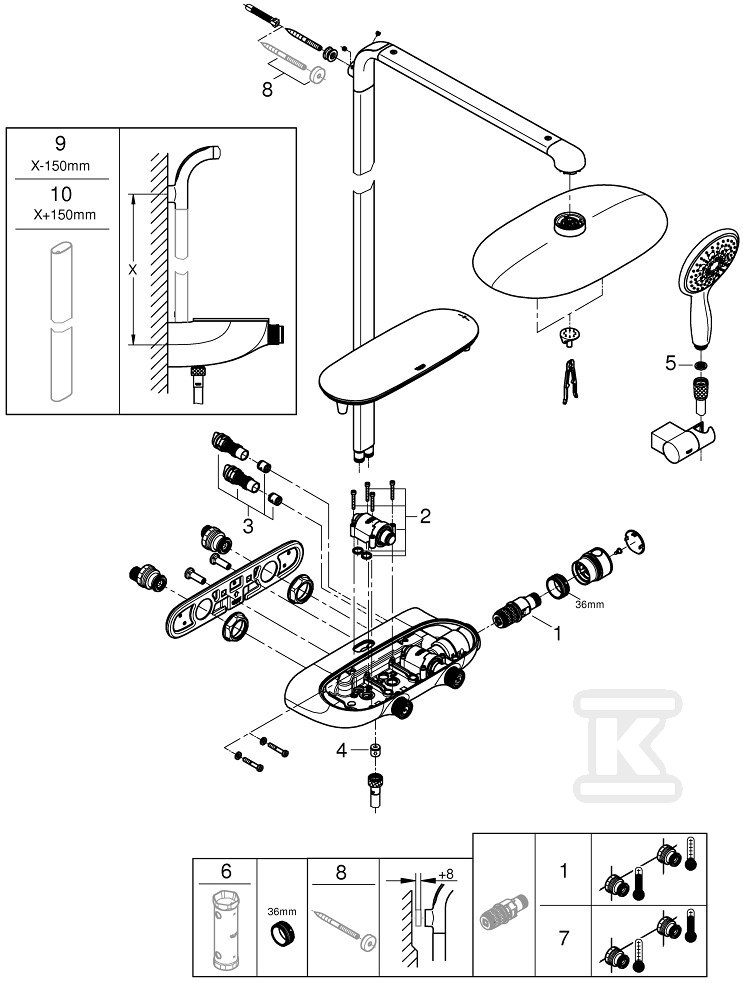 Grohe Rainshover SmartControl 310 tuš - 26075GN0