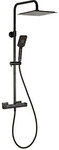 CUBUS BLACK Shower column with thermostatic mixer