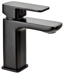 LOFT BLACK Standing basin mixer, clik-clak plug, black mat