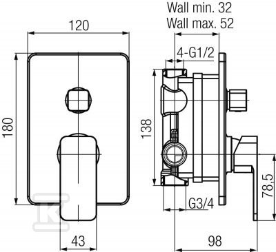 LOFT Concealed mixer with 3-function - 2408660