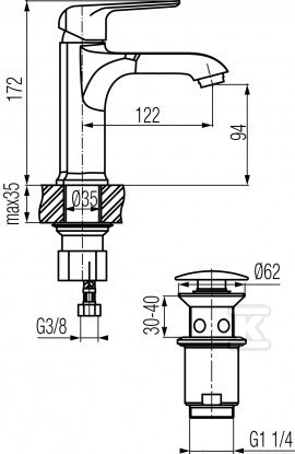 Bateria umywalkowa Valvex Aurora - 2445100