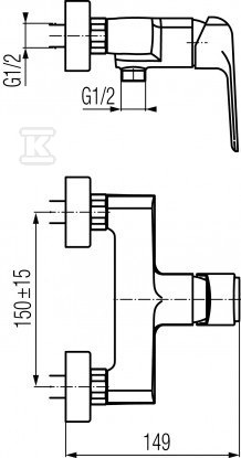 AURORA Wall-mounted shower mixer - 2445140