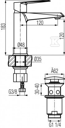 Bateria umywalkowa Valvex Quasar - 2446800