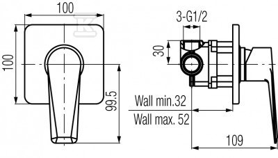 QUASAR Concealed shower mixer - 2446860