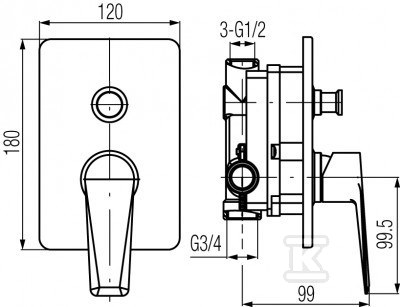 QUASAR Concealed bath and shower mixer - 2446870