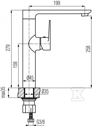 Bateria zlewozmywakowa Dali stojąca z - 2447250