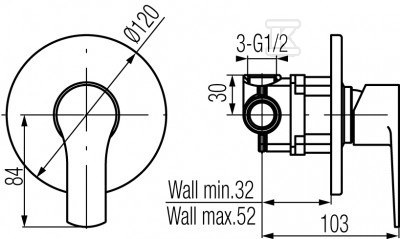 Bateria prysznicowa Dali podtynkowa - 2447260