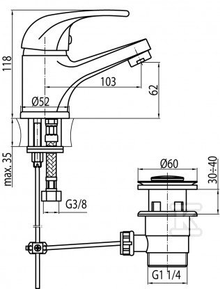 Bateria umywalkowa Valvex Logic stojąca - 2450900