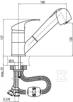 Bateria zlewozmywakowa Logic stojąca z - 2450960