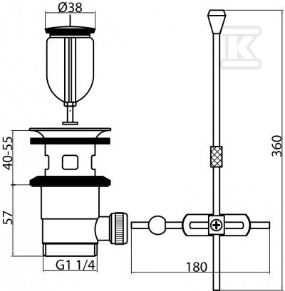 EKO Plastic drain plug with tie rod - 2452650