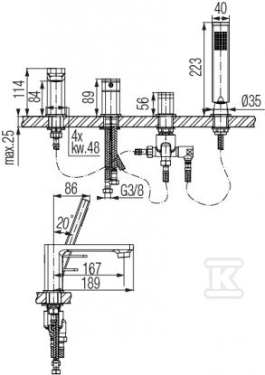 LOFT 4-hole standing mixer - 2454890