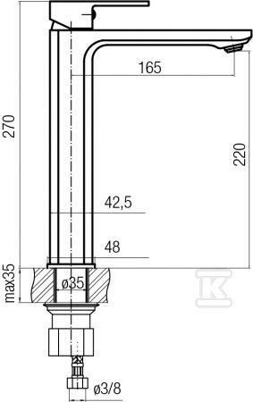 Bateria umywalkowa Valvex Loft Black - 2455910