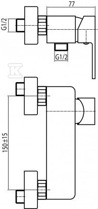 Bateria prysznicowa Loft White, - 2456530