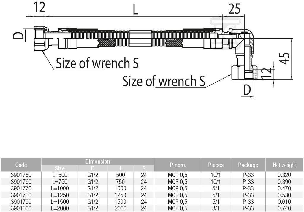 V-GAS Flexible gas hose with PVC sheath - 3901760